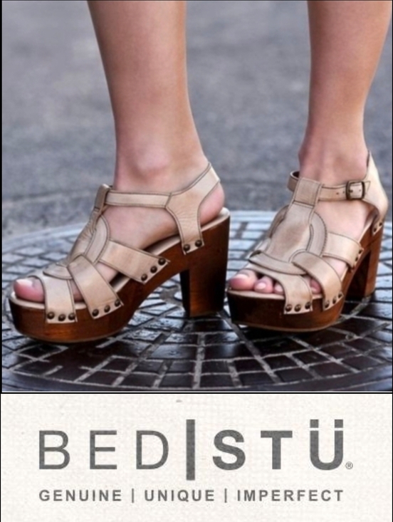 Bed Stu Shoes - BedStu Caitlin Platform Sandals Tan Sz 10 Genuine Leather Heels Bed Stu Sandals